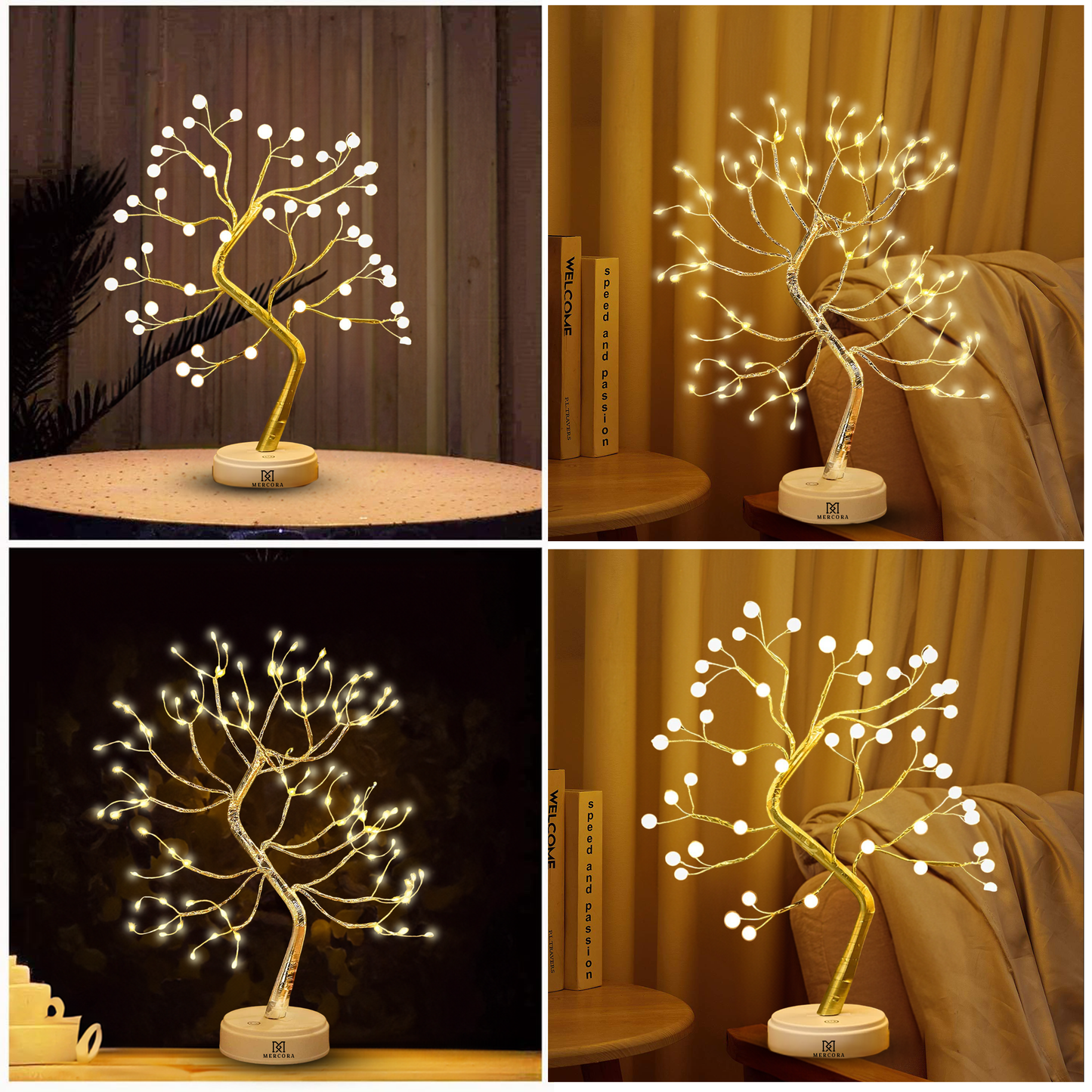 MERCORA LED Bonsai Tree Light With 36 Pearls