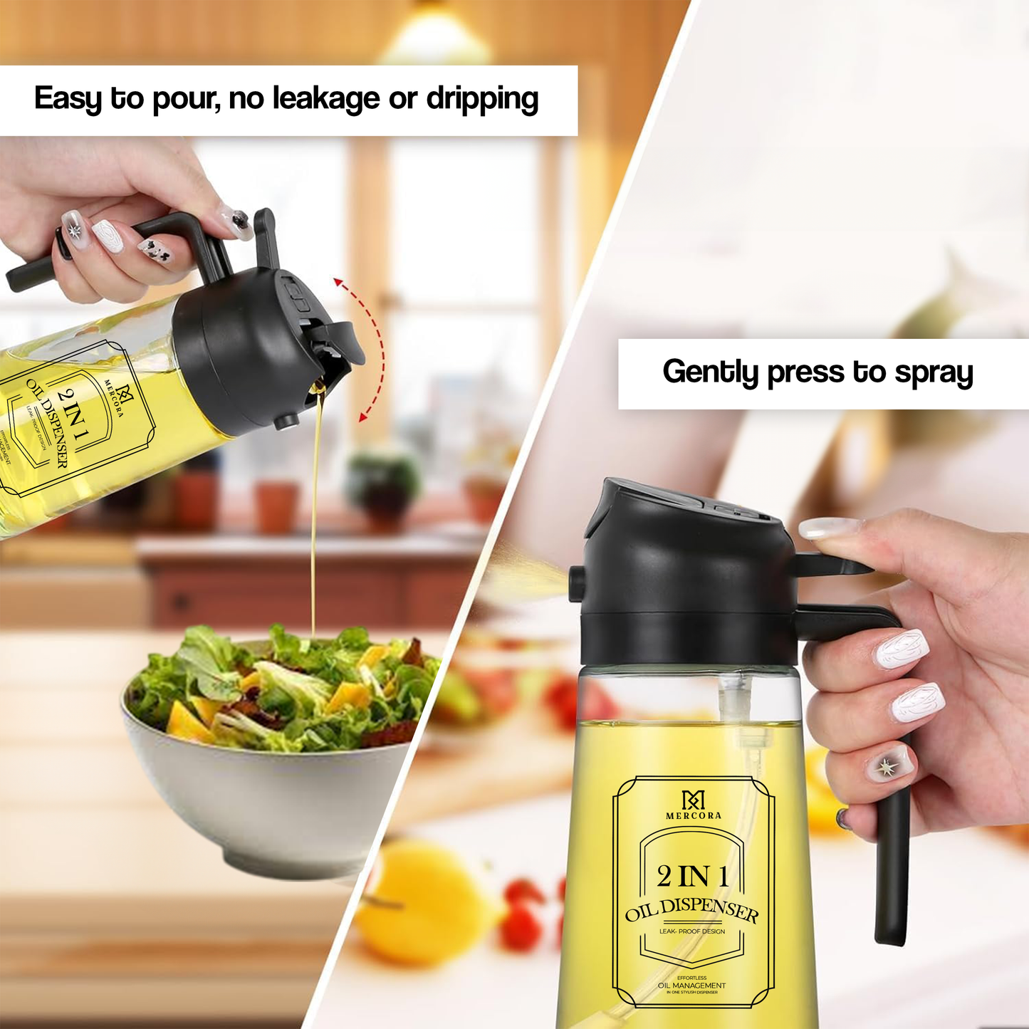 MERCORA 2 in 1 Glass Cooking Oil Dispenser