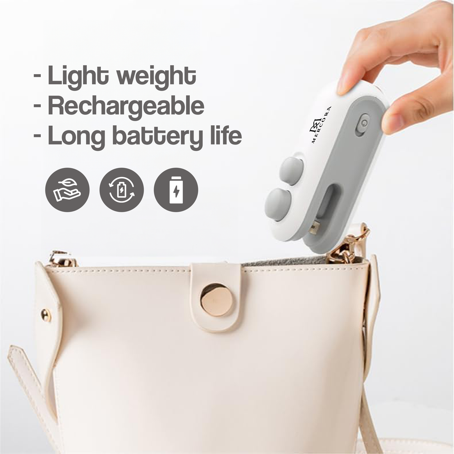 MERCORA Portable Mini Sealing Machine Rechargeable