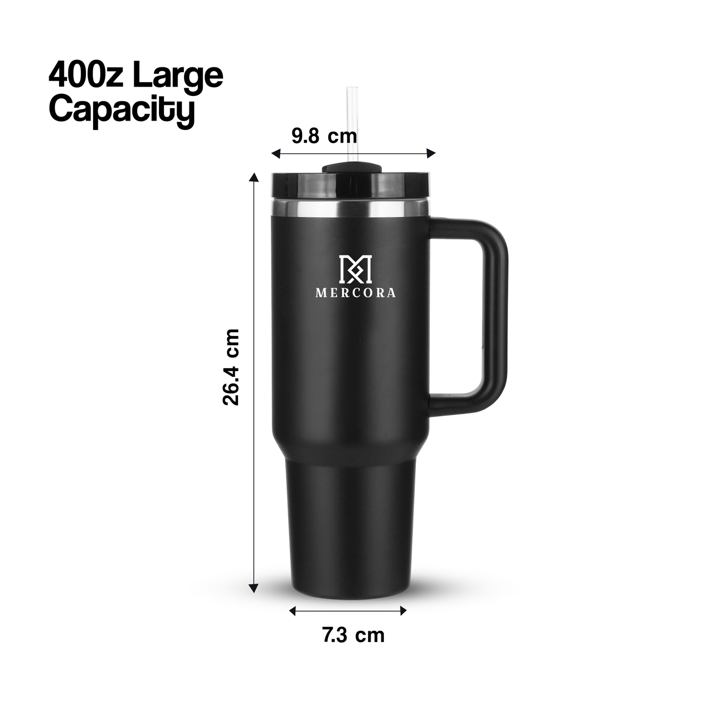 MERCORA Tumbler with Straw and Lid