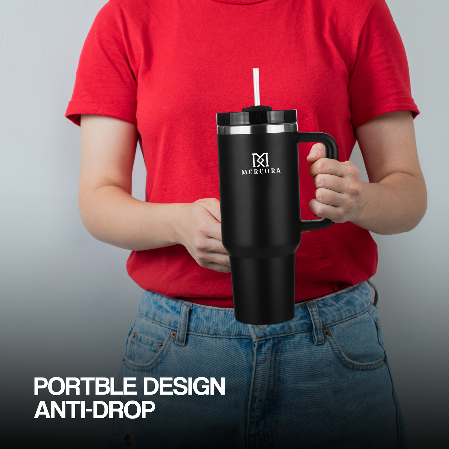 MERCORA Tumbler with Straw and Lid