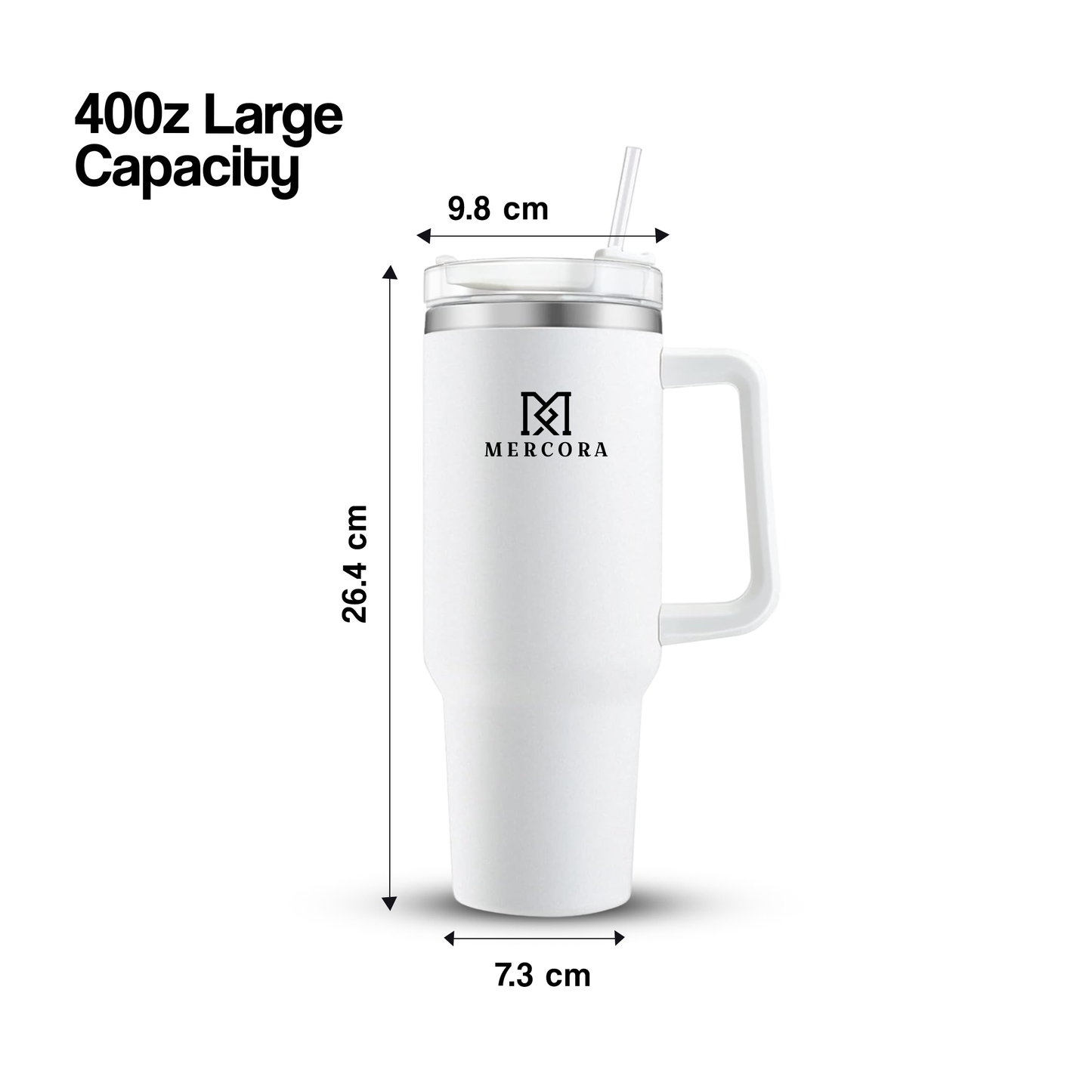 MERCORA Tumbler with Straw and Lid