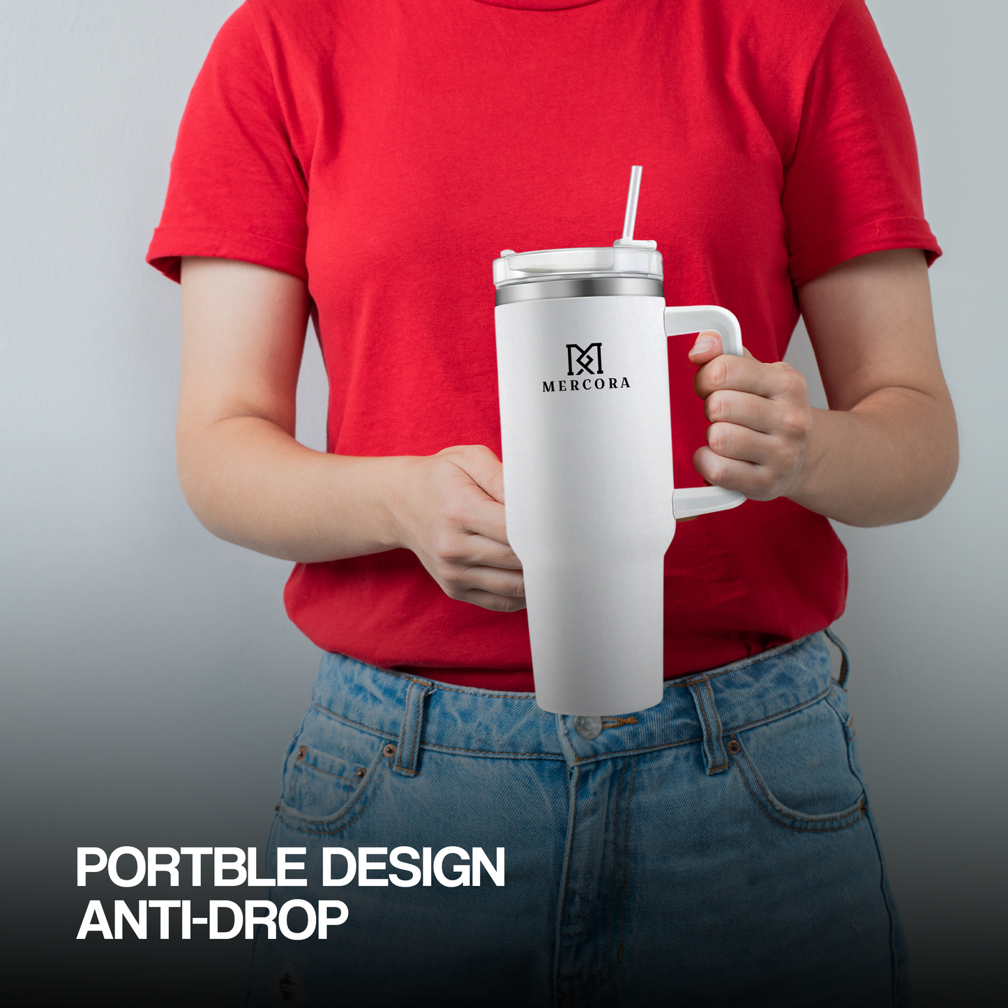 MERCORA Tumbler with Straw and Lid